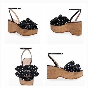 Kate Spade Black and White Polka Dot Platform Sandals